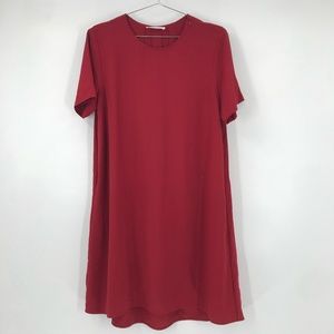 Everlane Japanese GoWeave Short Sleeve Dress Red Size 10